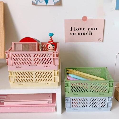 Storage Basket Sundries Cosmetic Container Organizer Foldable Jewelry Drawer Home Stackable Multifunctional Desktop Holder Bin