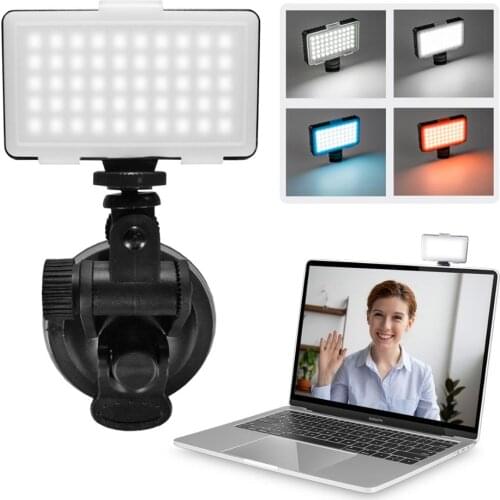 Mini LED Video Light 6500K Built-in Battery Fill Light lamp with Suction Cup Mount for Phone Camera Shooting