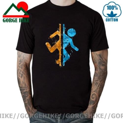 GorgeHike Portal T Shirt man women Portal Splatter T-Shirt Graphic Printed Casual Tee Shirt Mens Cute Cotton Short Sleeve Tshirt