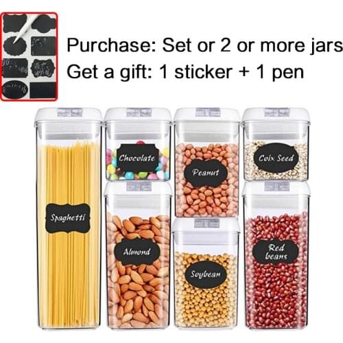 Purchase Set [Send 1 Sticker + 1 Pen] Food Storage Container Acrylic Kitchen Storage Multigrain Storage Jar Transparent Sealed