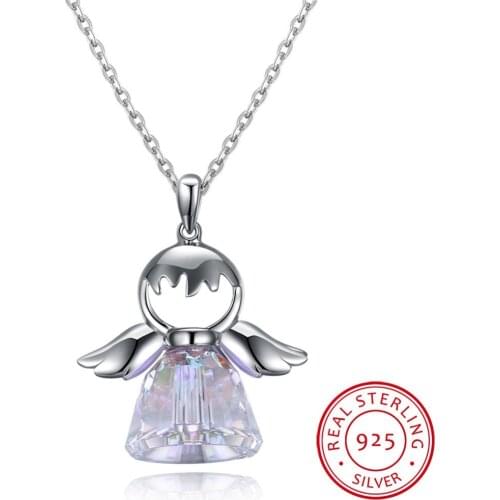 2021 NEW Fine Jewelry Guardian Angel Guardian Crystal from Swarovskis For Woman Name Necklace Charm
