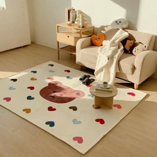 Ins Nordic New Cartoon Bear Anti-skid Carpet of Children Room Decorate Love Baby Crawl Game Pad Their Grasp Ability Training