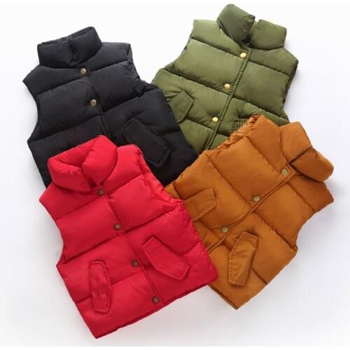 2021 Autumn Children Vestsirls Winter Boys Warm Outerwear Coat Teens Cotton Jackets Baby girls clothes Down Vest For 2-8 Years