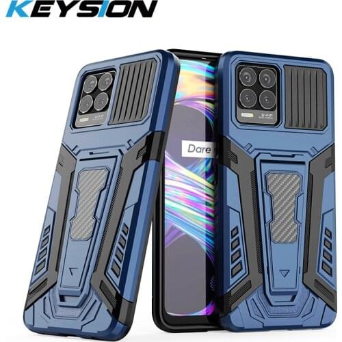 KEYSION Shockproof Armor Case For Realme 8 8 Pro Stand Phone back Cover for OPPO A94 5G A74 F19 Pro + Plus Reno 5 Lite 5F 5Z 5G