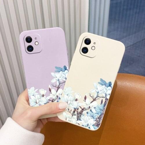 For iPhone 12 Pro Max Mini 11 Pro Max Case Small Fresh Lily Phone Cover X XR XS MAX SE2020 8 7 6 6S Plus Shockproof Soft Case