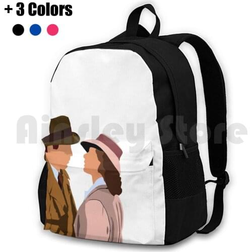 Casablanca Outdoor Hiking Backpack Waterproof Camping Travel Casablanca Classic Films Movies Minimalist Ingrid Bergman Humphrey