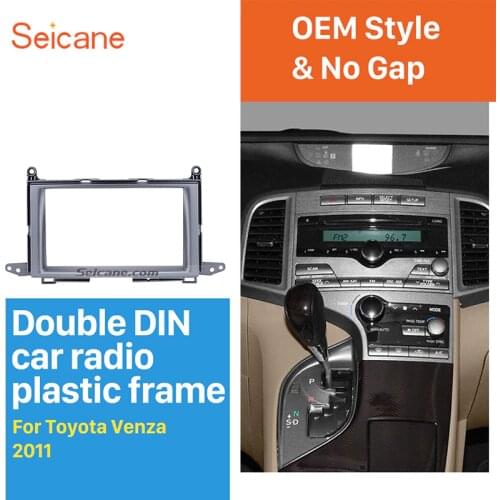 Seicane Double Din Car Radio Fascia refitting Frame for 2011 Toyota Venza DVD Stereo Install Dashboard Panel Plate Trim kit