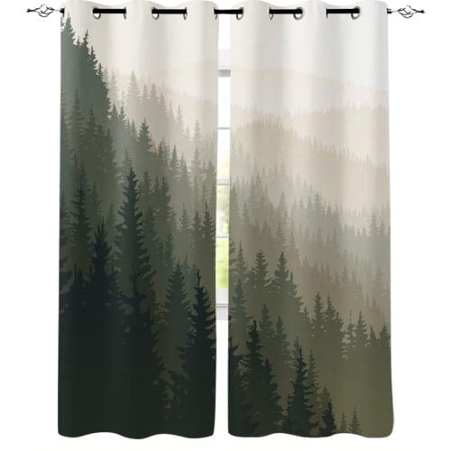Retro Forest Mist Blackout Curtains For Living Room Window Curtains For Bedroom Kitchen Curtains Drapes Blinds