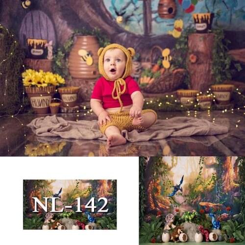SUTAIBAI Baby Photography Background Vinyl Jungle Flying Bird River Trees Animals Bushes Photographic Backdrop For Photographer