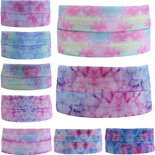 Hiqh quality headbands elastic ribbon, 5/8" rainbow gradient ombre foe elastic for wholesale
