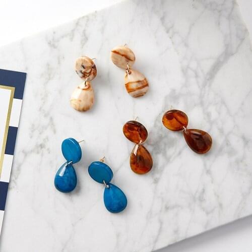 High Quqlity Water Drop Earrings For Women Gift Bohemian Statement Top Resin Earrings ZA Jewelry Wholesale 2020 New Arrival