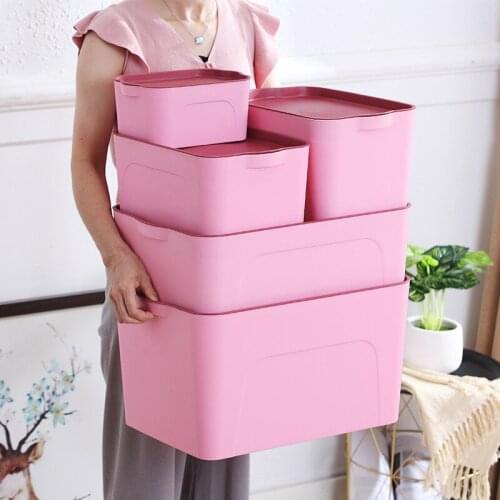Cosmetic Storage Box Desktop Plastic Multi-Function Storage Box Household With Lid Size Number Finishing Storage Box