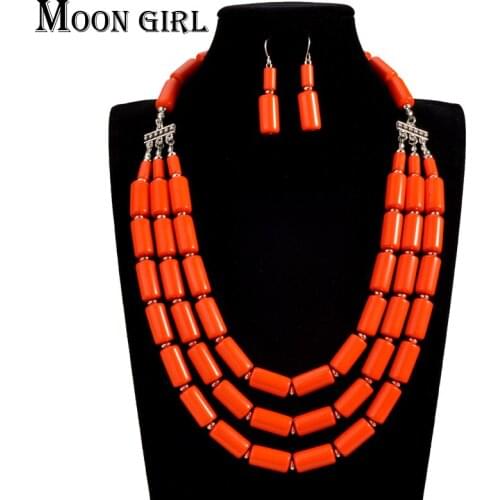 MOON GIRL african Wedding beads jewelry set acrylic beads making statement choker necklace sets for women online shopping india
