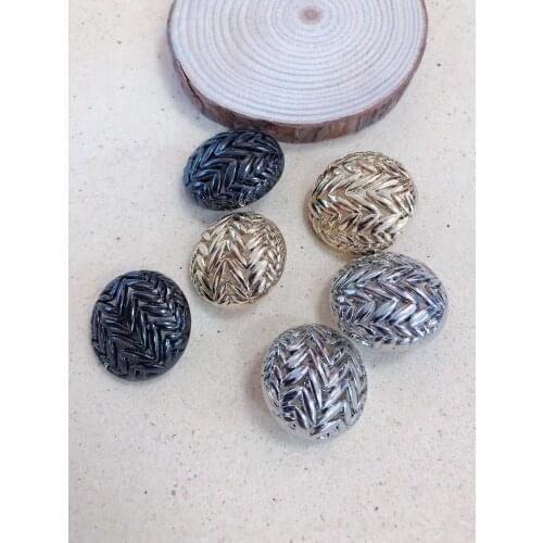 10Pcs Button Round Metal Buttons For Clothes Sliver Gold Black Sew Decorative Hollow Button Crafts DIY Jacket Blazer Coat