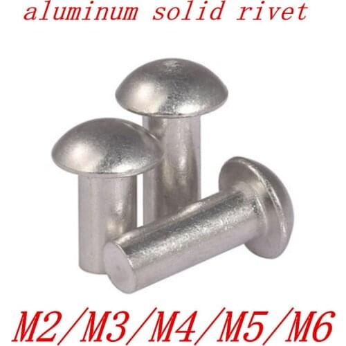 100pcs 50pcs 20pcs m2 m3 m4 m5 m6 Round Aluminum Round Solid Rivet self-plugging Rivet