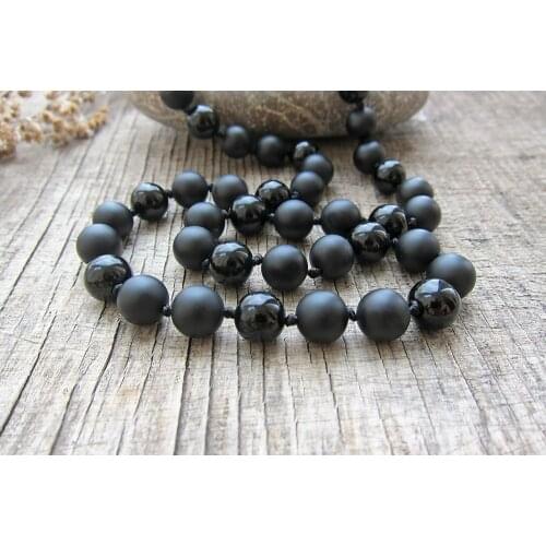 108 Matte Black Onyx necklace Knotted necklaces Best Mens gift ideas Gifts for men Mens Endless necklaces Prayer Black necklace