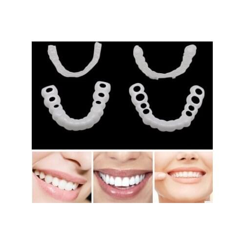 2 Sets =4 pieces Instant Perfect Smile Teeth Teeth Veneers Whitening Cosmetic Denture Fake Tooth Cover Oral Hygiene Tools