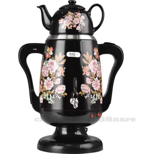 2 Layer Stainless Steel 3.5L Tea Maker Glass Teapot Water Electric Teapot with 0.8L Ceramics Teapot Turkish Tea Kettle EU plug