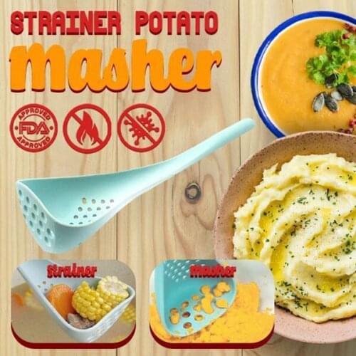 2 In 1 Slotted Spoon Potato Masher Multifunctional Utensils Spatula Turner Slotted Skimmer Kitchen Accessories Для Кухни Gadget