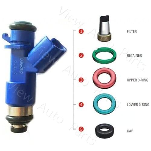 4 Set for 07-12 Acura RDX 2.3L-L4 Fuel Injector Repair Kits 16450RWCA01 FJ983 Micro Filter Rubber seal orings VD-RK-0020