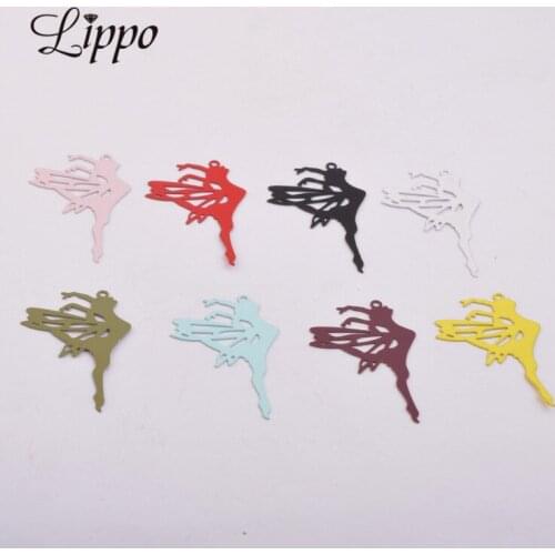 50pcs AB3907 32*20mm Silver Plated color Fairy charm Dancing Girl Charms Pendant Necklace Earring Jewellery Finding