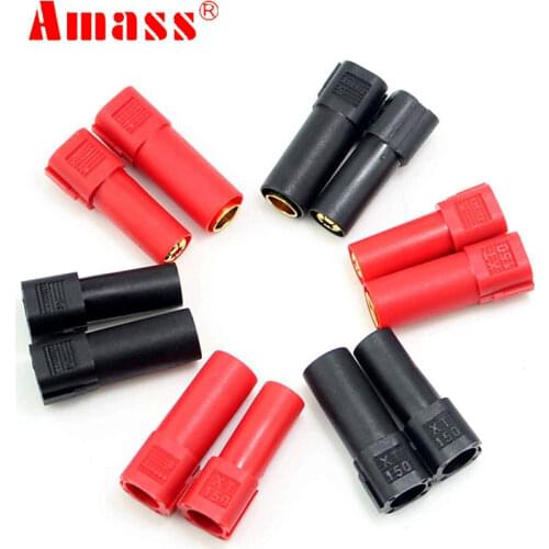 6 pairs Amass XT150 Connector red/black 6mm banana plug Adapters for RC Lipo Battery trx cars Airplane helicopter tanks Boat