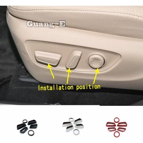 For Toyota Highlander 2020 2021 2022 Car Cover Frame Detector ABS Seat Adjustment Knob Button Switch Trim Stick Parts 6pcs