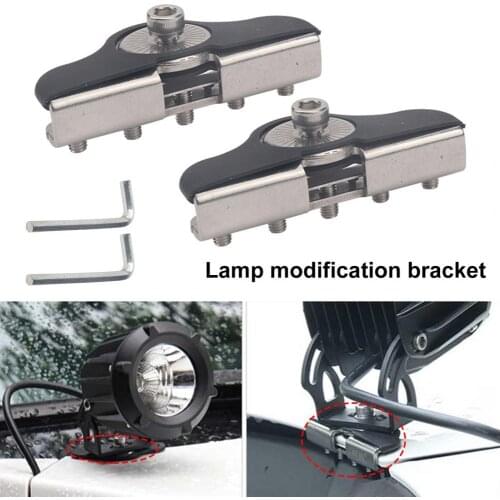60% Dropshipping!!2Pcs Light Mount Bracket Easy Installation Sturdy Stainless Steel Universal Hood Work Light Mount for Car