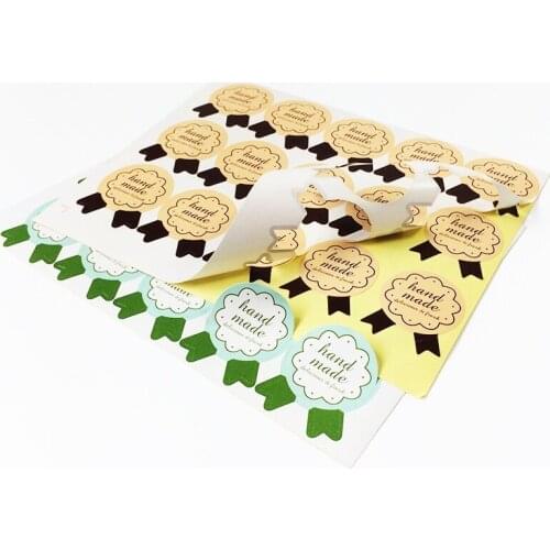 750pcs/lot Pink & Green medal design handmade Adhesive Seal Sticker for baking Gift Label Stickers for Pudding bottle