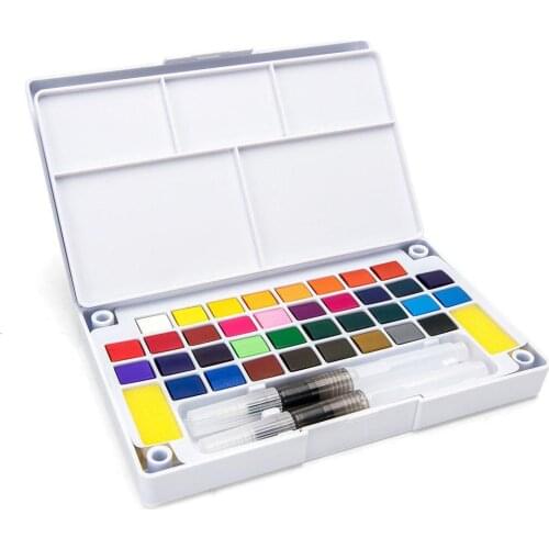 Adeeing 12/18/24/36 Colors Solid Watercolor Paint Suit Painting Drawing Tool for Students Artist r20