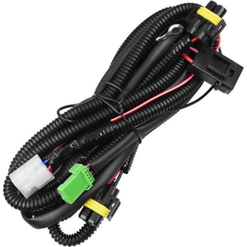 Car LED Fog Light Wiring Harness Daytime Running Light Relay Wiring Sockets Switch Kit H11 LED Work Light For Honda Nissan