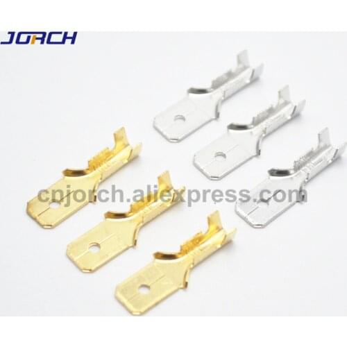 Free shipping 200pcs 6.3 series auto car splices wire terminal G189 crimp loose connector pins terminals DJ615-6.3A