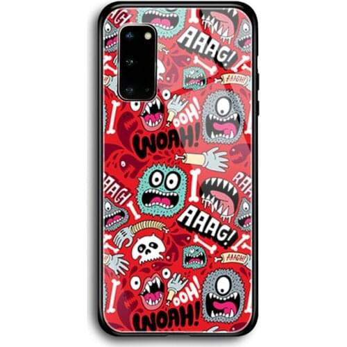 Seamless color Phone Case Tempered Glass For Samsung S7 S8 S9 S10E S20 21 30 Plus ultra Note 8 9 10 Plus A7 2018