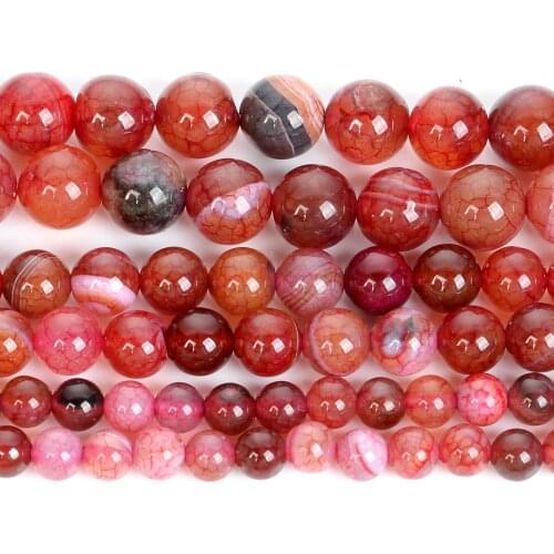 Red Dragon Vein Sardonyx Agate Natural Stone Beads Round Losse Beads For Jewelry Making DIY Bracelets Accessories Beads 6/8/10MM