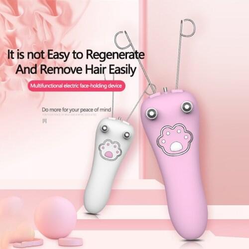 Lady Electric Facial Hair Removal Tool Body Face Painless Eyebrow Trimming Cotton Thread Depilator Shaver Hair Remover
