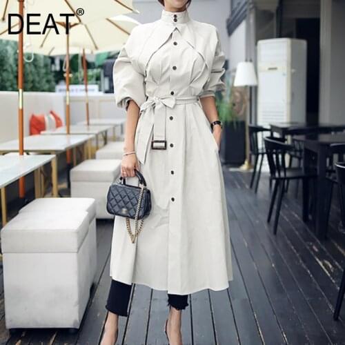 DEAT Women's Long Trench Coats