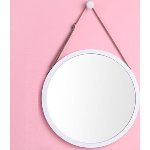 Wood Wall Hanging Round Mirror Creative Bathroom Mirror Simple Fashion Dressing Table Vanity Mirror Home Decoration mx9111559