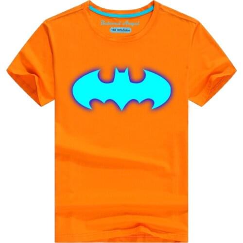 Kids Boys Girls Luminous T-shirts For Children Cartoon Toddler Short Sleeve Summer Tops Baby Clothes Teen Costume