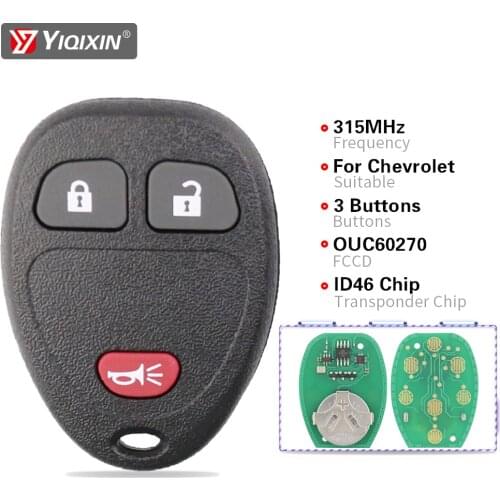 YIQIXIN Smart 3 Buttons Remote key Keyless Entry For Chevrolet Pontiac Montana Saturn Colorado For Buick Hummer H3 GMC 315 Mhz