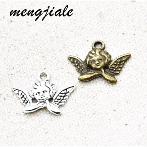 40pcs Hot Sell Alloy Metal Cute Angel Charms For DIY Making Bracelets Necklaces Handamde Jewelry Accessories