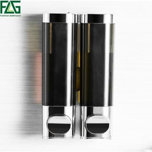 FLG Double Soap Dispenser Wall Mounted Soap Dispenser Kitchen Bathroom Bottle Plastic Pump Dispensers P145