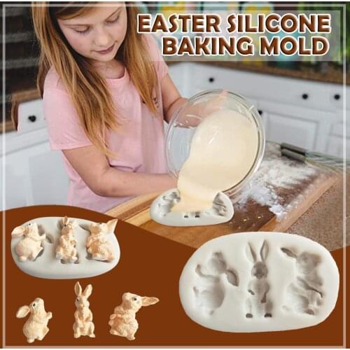 Cake Mold Silicone Bunny Baking Pan Easter Cake Mold Cartoon Bunny Diy Baking Tools For Baking Kitchen Gadgets And Accessories