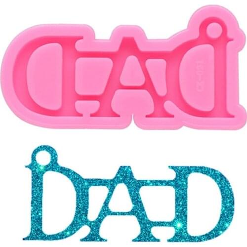DIY DAD Letters Keychain Mold Epoxy Resin Silicone Mould Craft DIY Necklace Charms Making Jewelry Pendant Clay Moulds