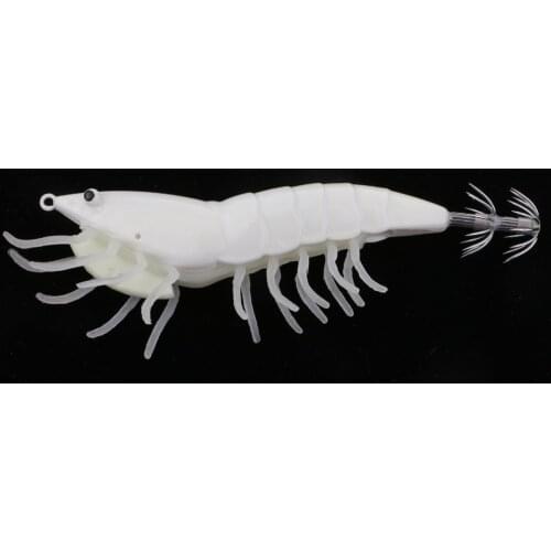 1 Pc 11cm 3.5g Artificial Squid Jigs Hook Fishing Lures White Wood Shrimp Lure Hard Bait Sleeve-fish/Squid/Octopus/Cuttlefish