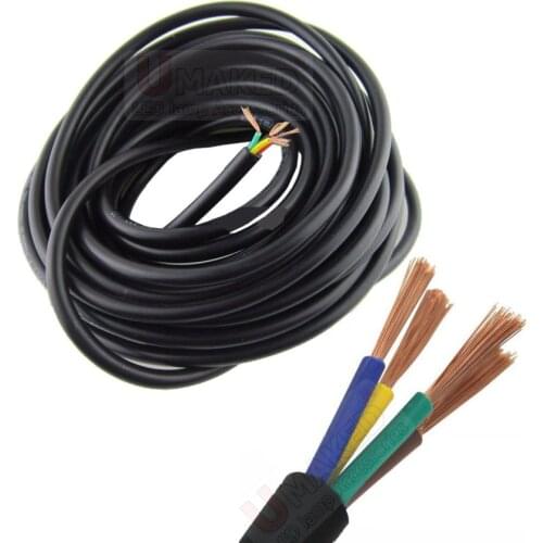 100m 4pins Polyvinyl chloride Sheathed cable 4 pins 4*0.3 RVV 300/300V square meter copper wire cable extend copper RVV wire