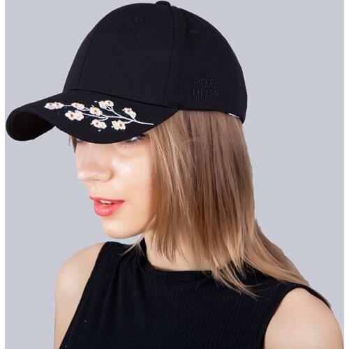 Seioum Summer Fashion Plum blossom embroidery Colorful flower women sun-shading Baseball Cap Women Hip Hop Girl Snapback Cap