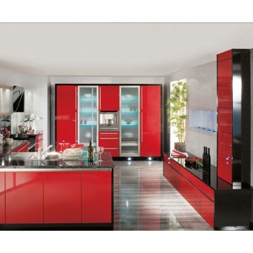 Red kitchen cabinets