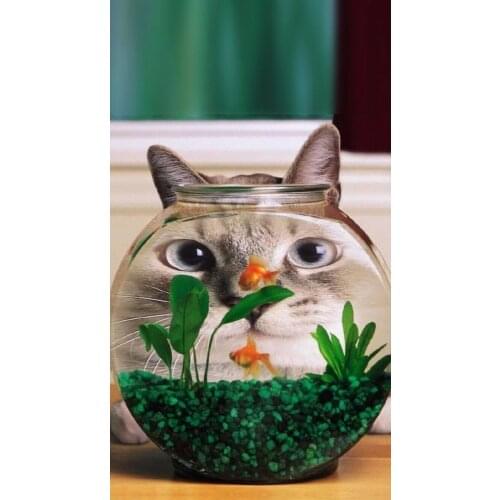 LIPHISFUN Full Drill Diamond Painting Embroidery Square/round DIY Home Decor Needlework Cat Fish Animal