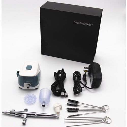 Mini beauty airbrush Dual Action Airbrush Kit With Compressor mini spray gun For Nail Design Painting Cake Air-Brush Clean Set