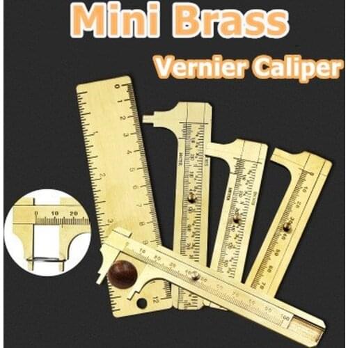 High Quality 0-100mm Mini Brass Caliper Pure Copper Vernier Dual-scale Measuring Ruler Portable Retro